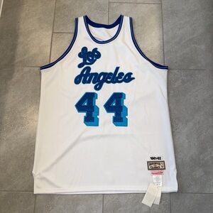 Mitchell & Ness Los Angeles Jersey - White and Blue Jerry West #44
